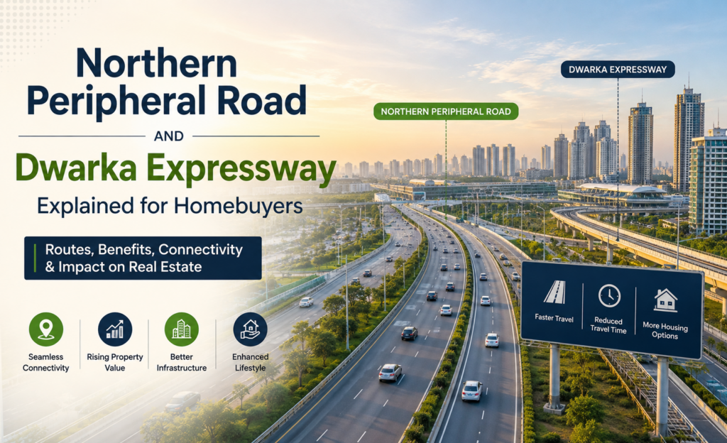 Aerial view of Dwarka Expressway and surrounding NCR sectors