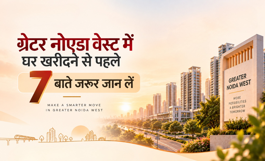 ग्रेटर नोएडा वेस्ट की सोसाइटी में दस्तावेज और साइट चेक करते घर खरीदार